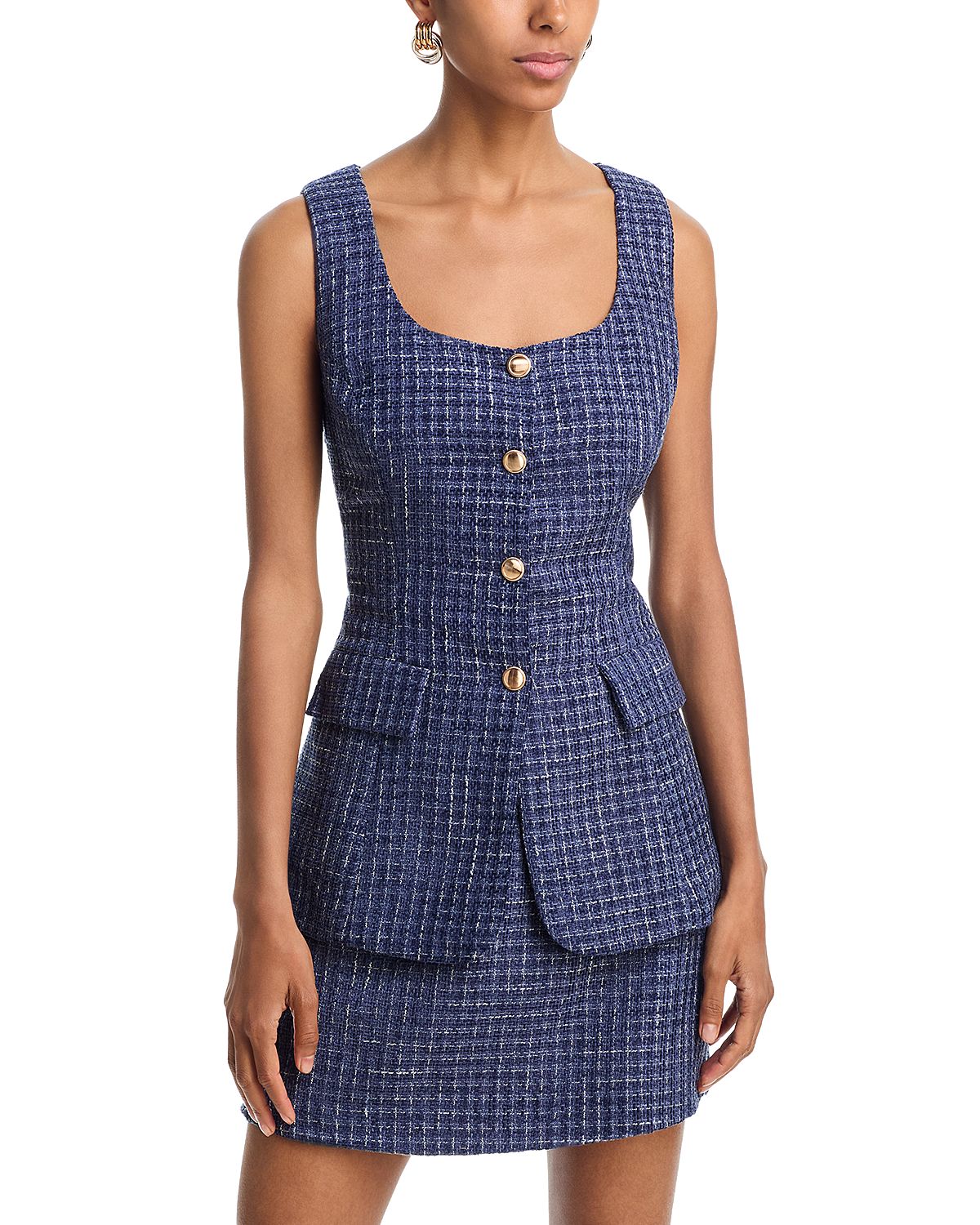 Aqua Tweed Mini Dress - Exclusive