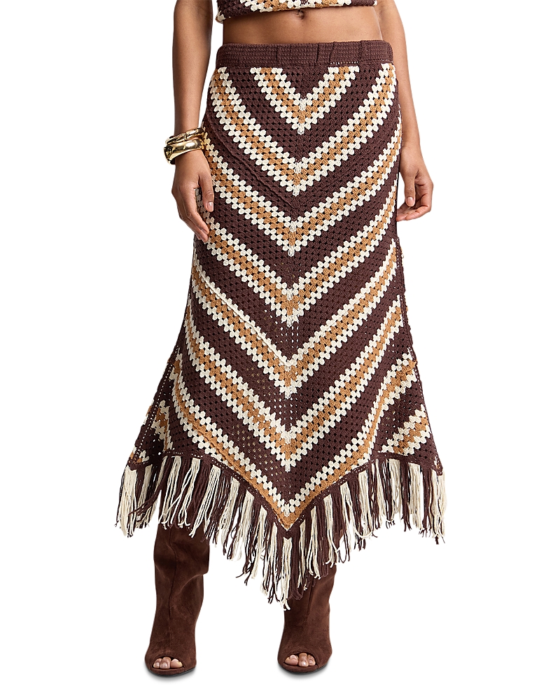 Avec Les Filles Chevron Crochet Maxi Skirt