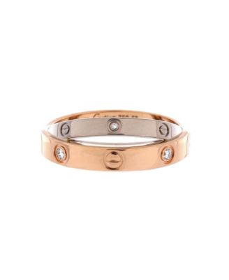  Love 6 Diamonds Double Ring 18K Rose Gold and 18K White Gold with Diamonds