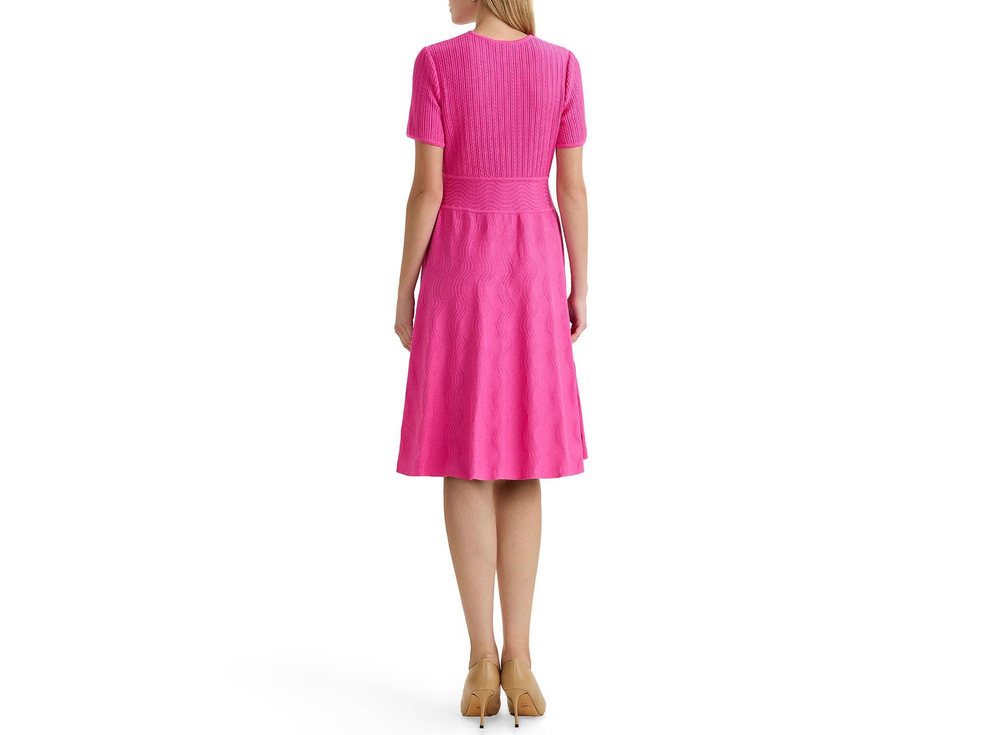 Plus Size Multi-Stitch Soft Knit Fit and Flare Dress — Image 3