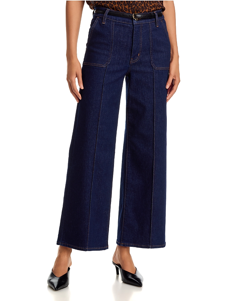 Frame Le Pixie Slim Palazzo Pintuck Pocket High Rise Jeans in Rinse