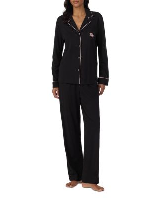 Long Sleeve Hammond Knit Notch Collar Long Pants Pajama Set - Exclusive