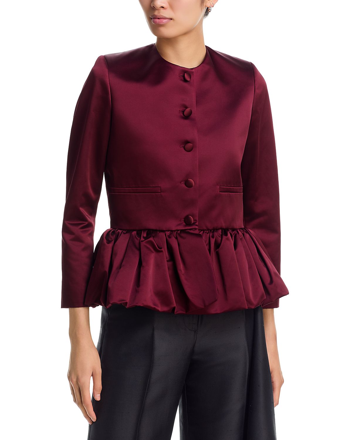 Liberowe Satin Duchess Peplum Jacket