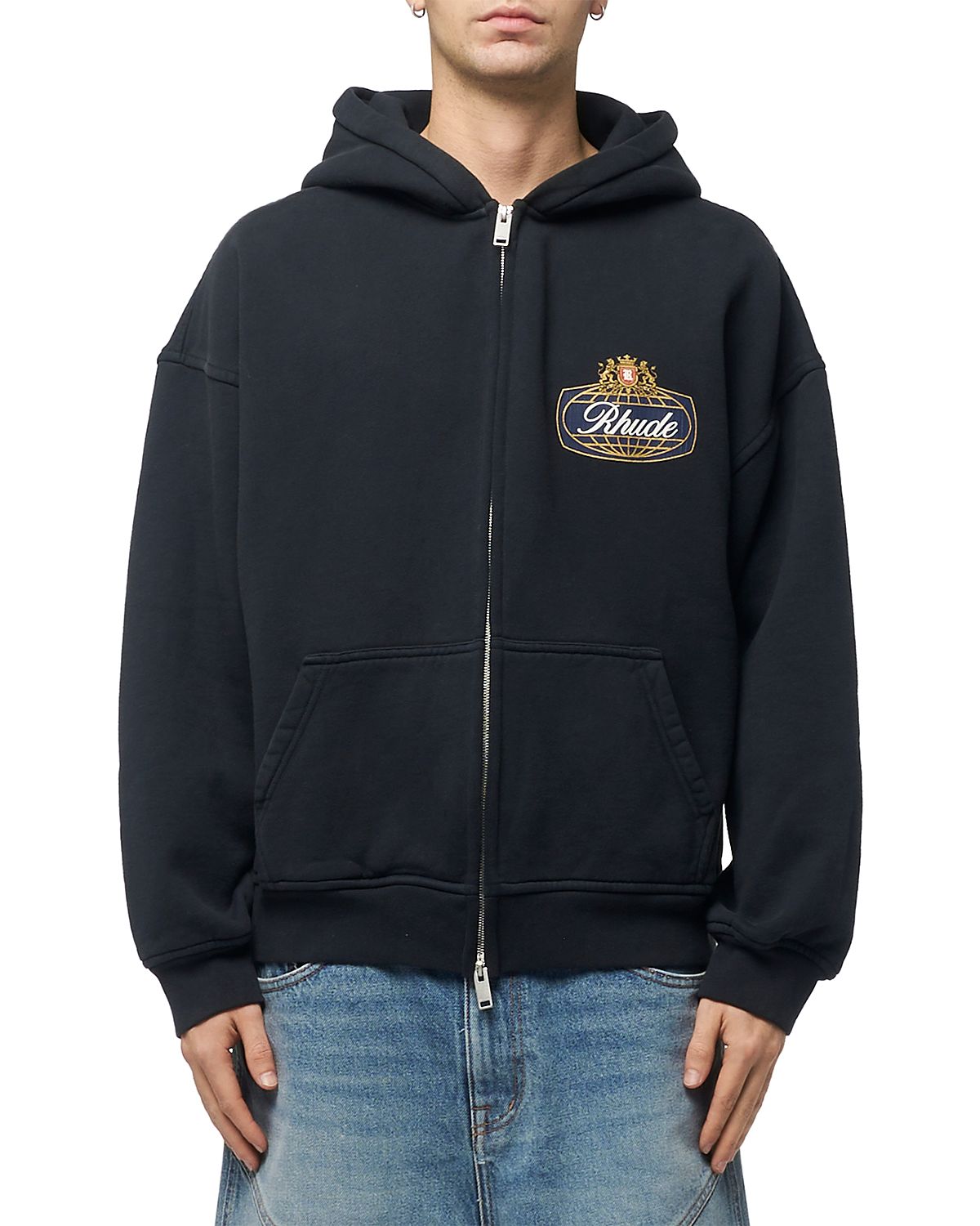 R H U D E Safari Logo Graphic Zip Hoodie