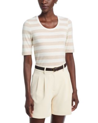 Soft Touch Stripe Elbow Sleeve Tee