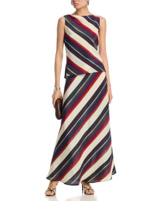 Morris Stripe Cowl Back Top & Bias Skirt