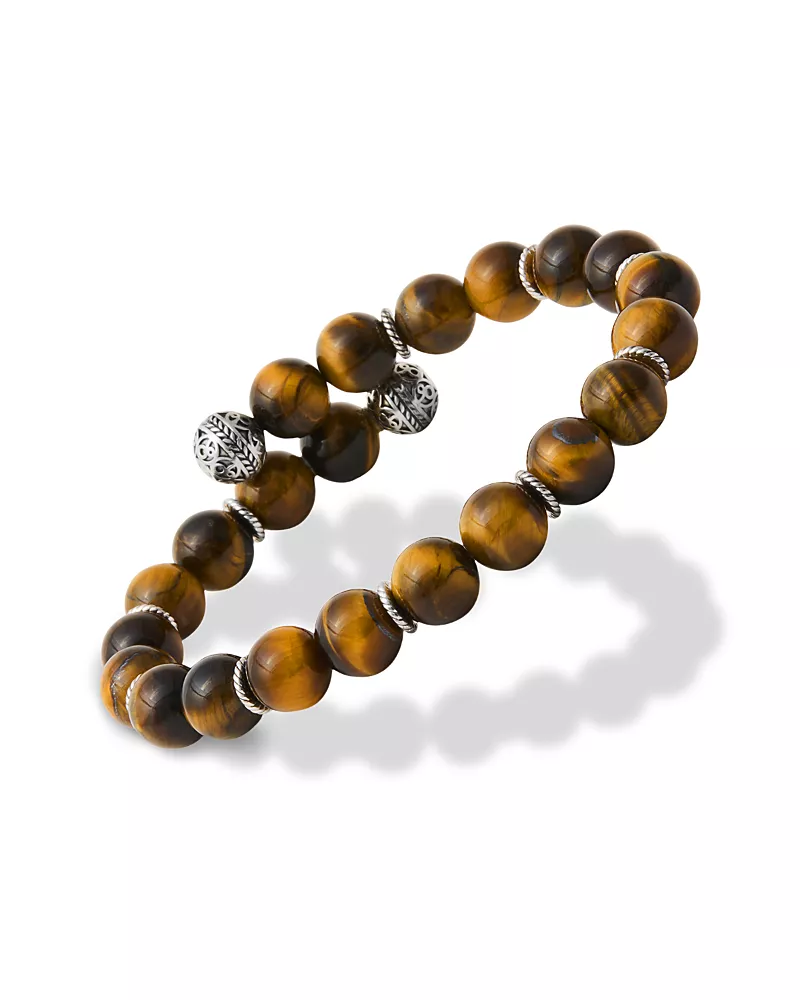 Jan Leslie Tiger's Eye Bead Flex Bracelet