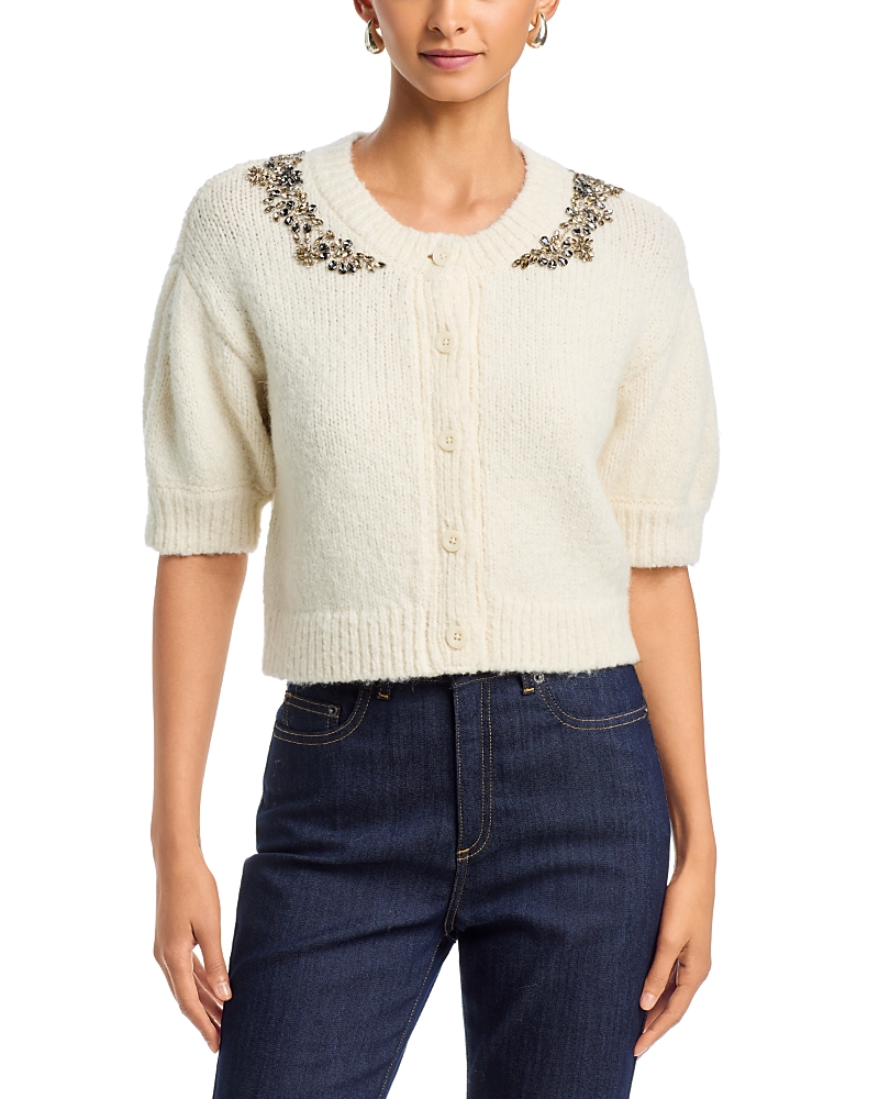 Cinq a Sept Crystal Lace Millicent Cardigan Sweater