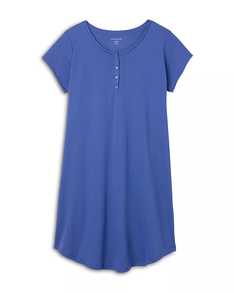 Eileen Fisher Henley Cap Sleeve Chemise