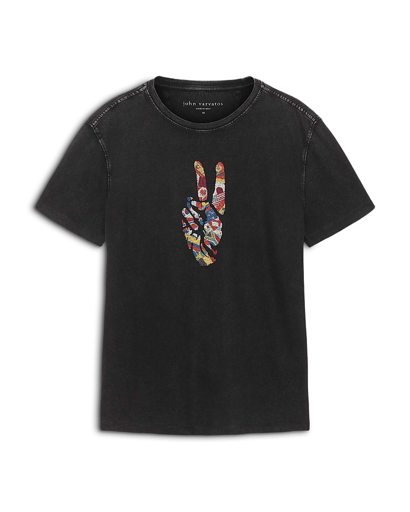 John Varvatos World Peace Graphic Crewneck T-Shirt