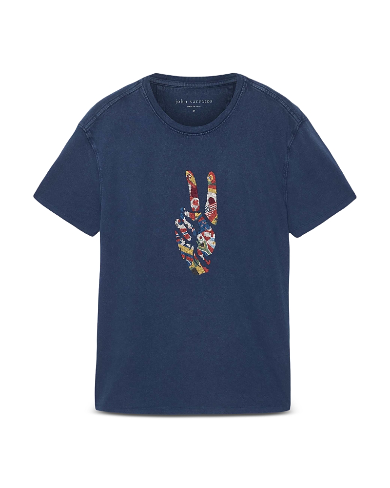 John Varvatos World Peace Graphic Crewneck T-Shirt
