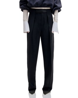 Ronda Leather Belt Pleated Trousers