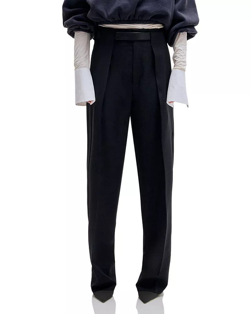 Darkpark Ronda Leather Belt Pleated Trousers