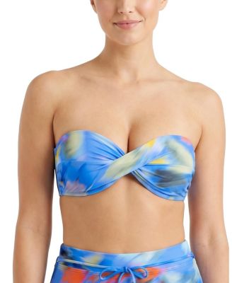 Change of Scenery Loryn Twist Bandeau Print Bikini Top