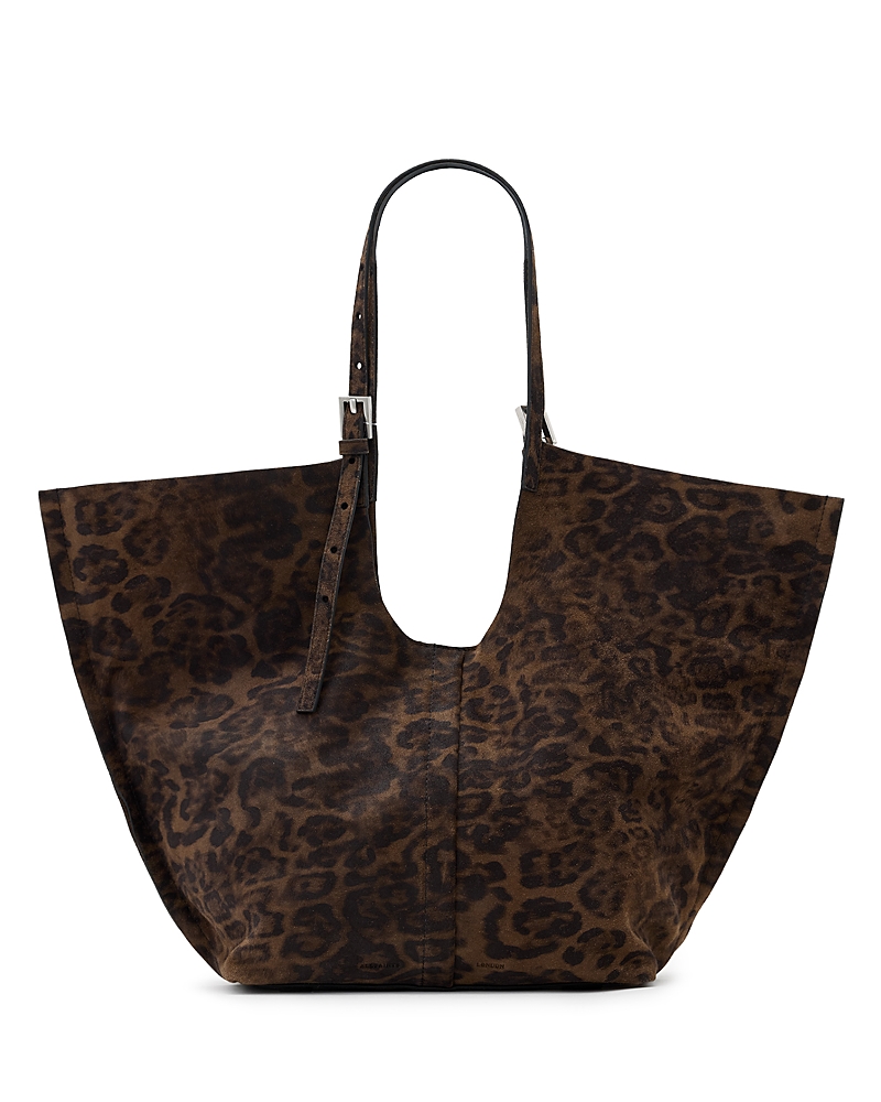 Allsaints Ara Leopard Print Leather East/West Tote
