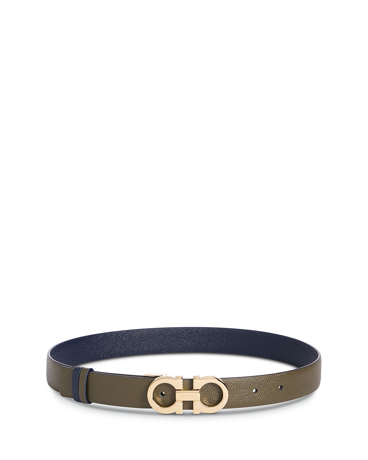 Ferragamo Women's Double Gancini Reversible Leather Belt
