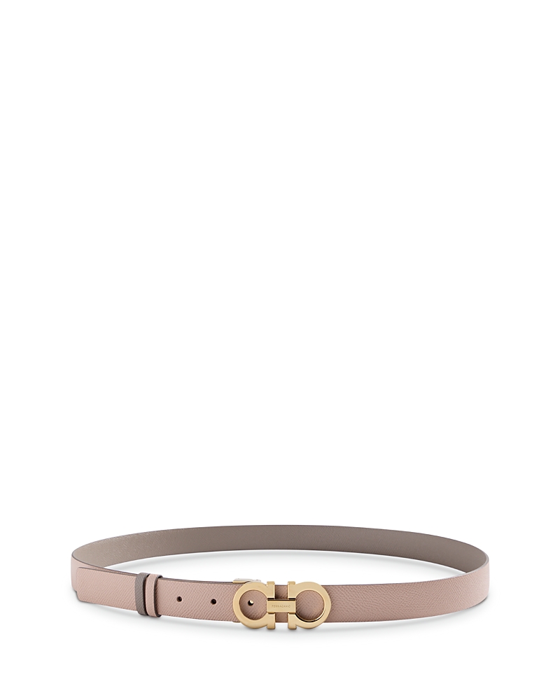 Ferragamo Women's Double Gancini Reversible Leather Belt