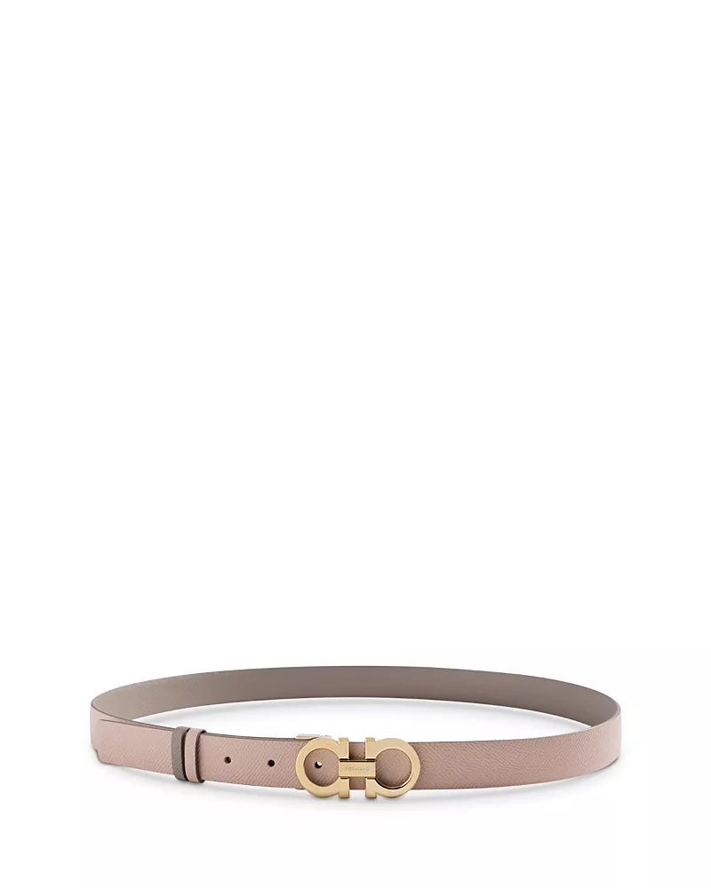 Ferragamo Women's Double Gancini Reversible Leather Belt