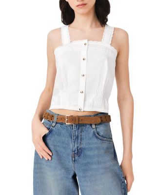 Crop Top with Lace Trim