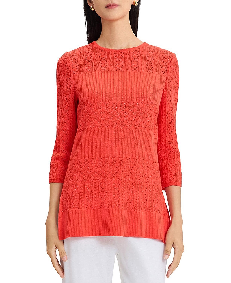 Misook Classic Lined Pointelle Soft Knit Tunic