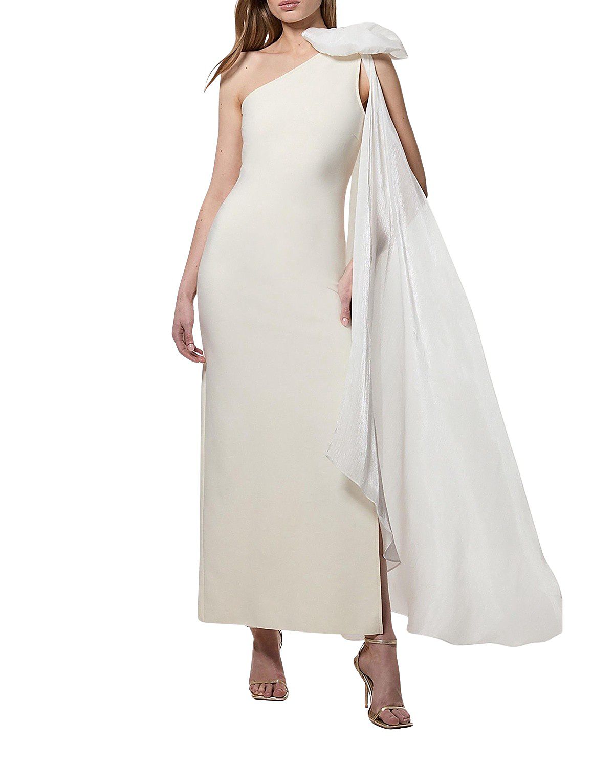 Karen Millen Shoulder Bow Cape Detail Maxi Dress