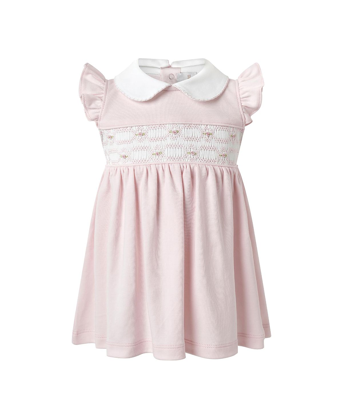 Rachel Riley Girls' Pima Flutter Smocked Dress - Baby