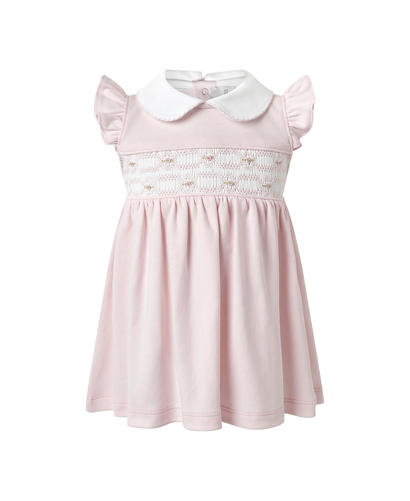 Rachel Riley Girls' Pima Flutter Smocked Dress - Baby