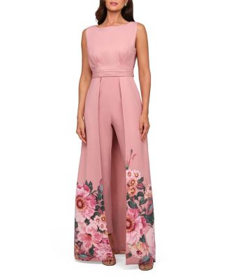 Kay Unger Marilotte Walk Thru Jumpsuit In Pink