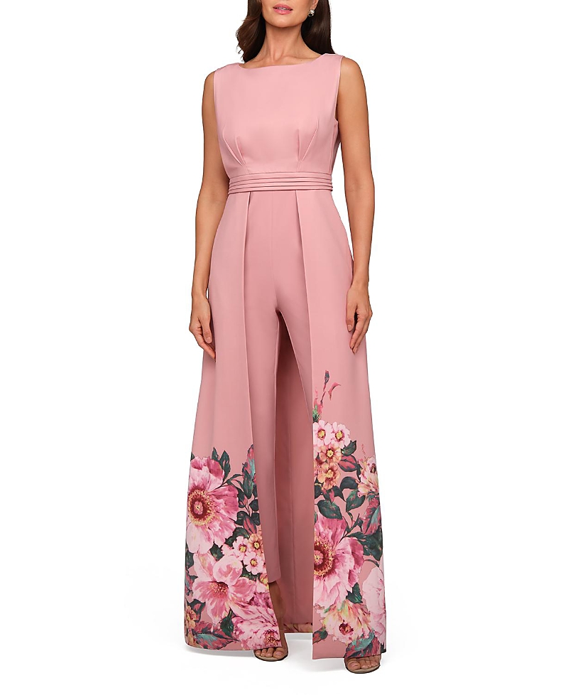 Kay Unger Marilotte Walk Thru Jumpsuit In Pink