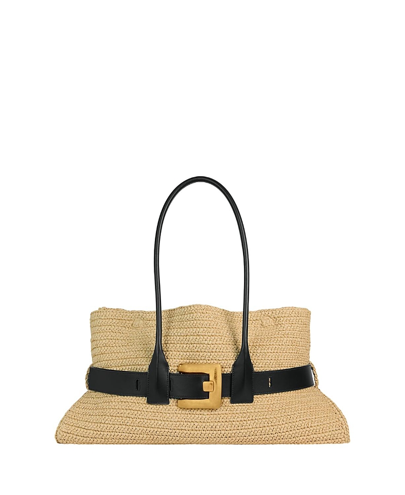 Balmain Large Anthem Bag in Smooth Leather and Crochet