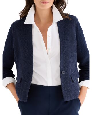 Petites Weave Mix Collarless Jacket