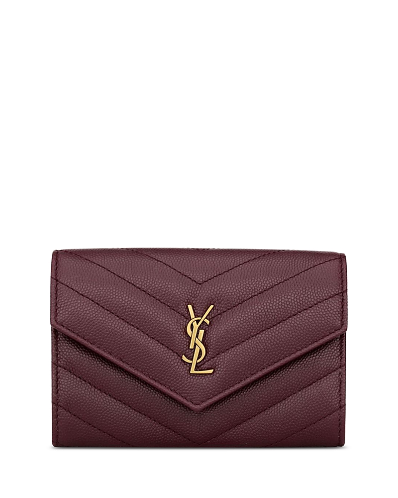 Saint Laurent Cassandre Wallet in Grain De Poudre Leather · OS
