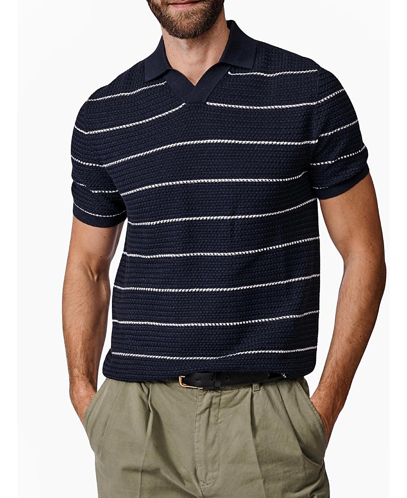 Aubin Alford Textured Cotton Polo Shirt