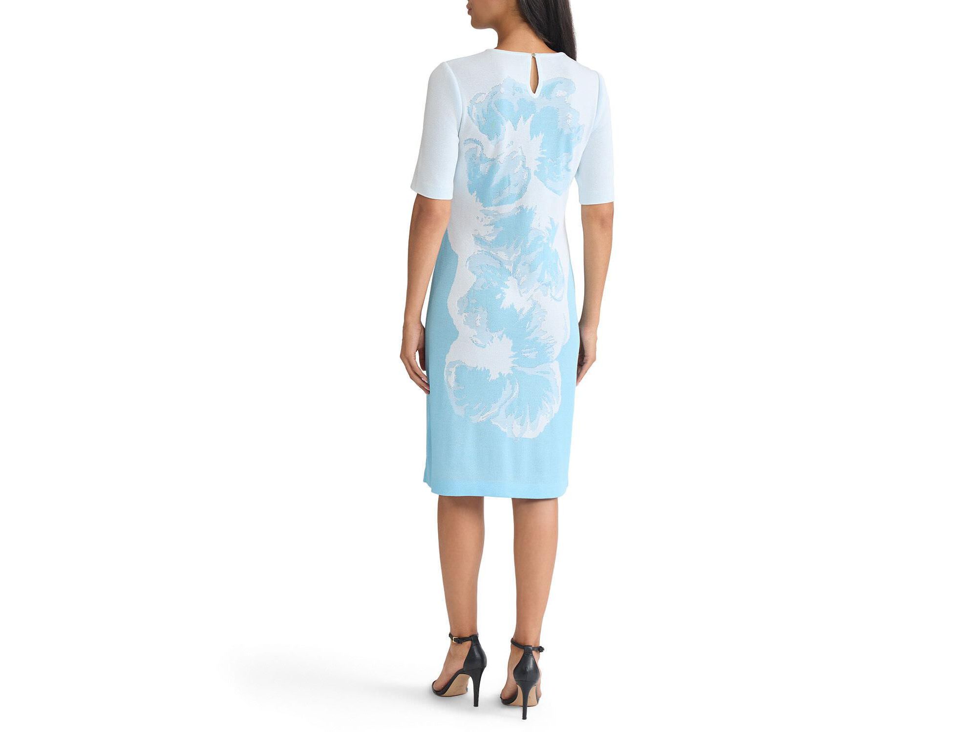 Plus Bold Floral Jacquard Knit Sheath Dress — Image 3