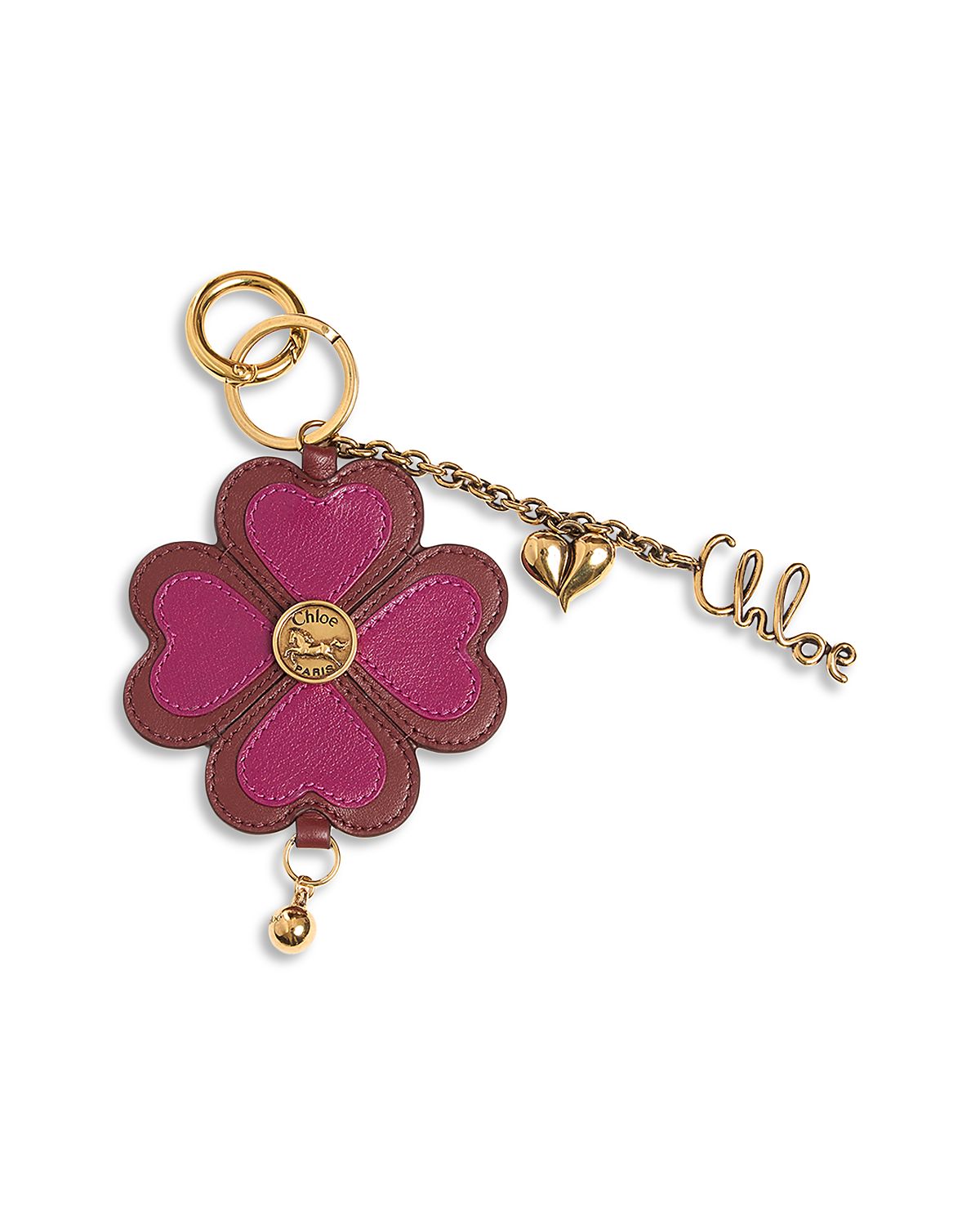 Chloe Symbols Clover Leather Bag Charm