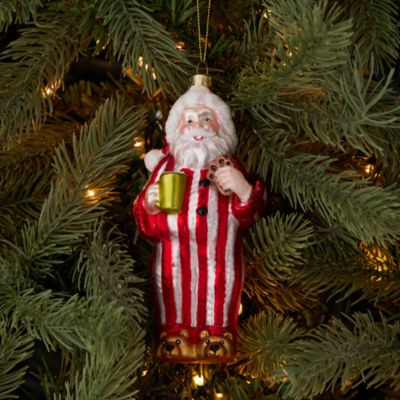 Pajamas and Cookies Santa Ornament 