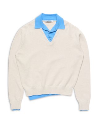 Layered Look Wool Sweater