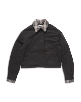 Check Trim Cotton Jacket
