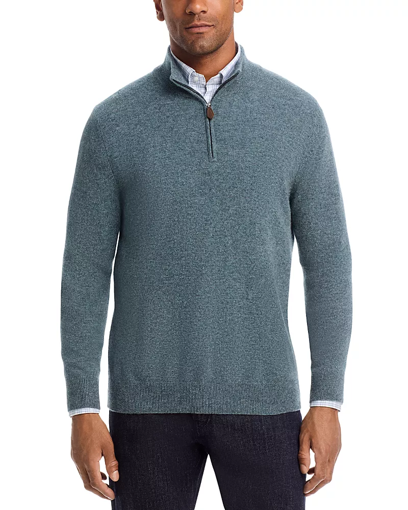 The Men's Store at Bloomingdale's Seaglass Cashmere Half-Zip Sweater - Exclusive