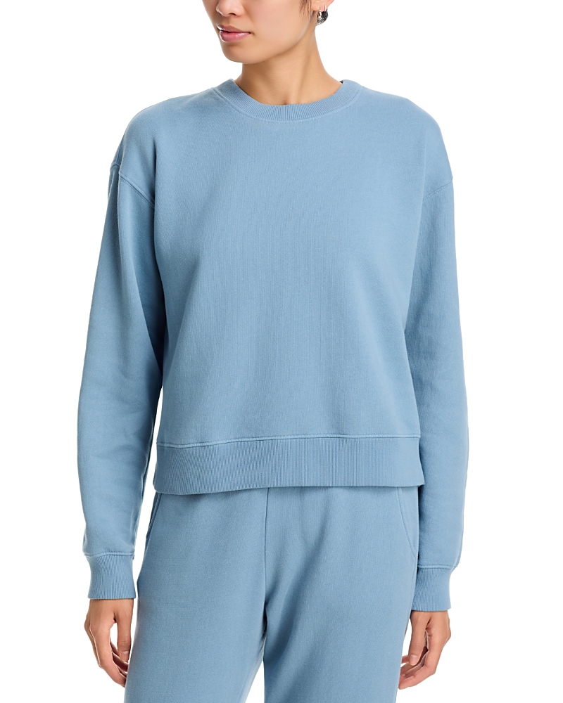 Velvet By Graham & Spencer Long Sleeve Crewneck Sweatshirt In Blue