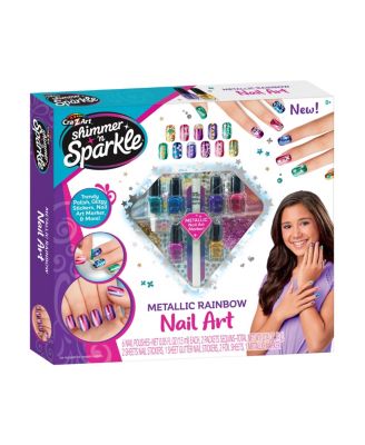  Metallic Rainbow Nail Art Design Kit, Ages 8+