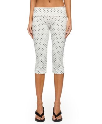  Eloisa Polka Dot Foldover Capri Pants