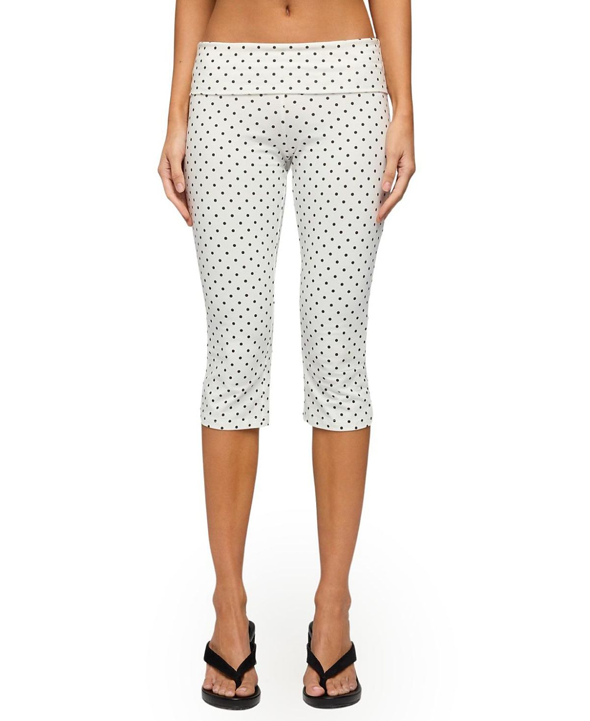 Edikted Eloisa Polka Dot Foldover Capri Pants