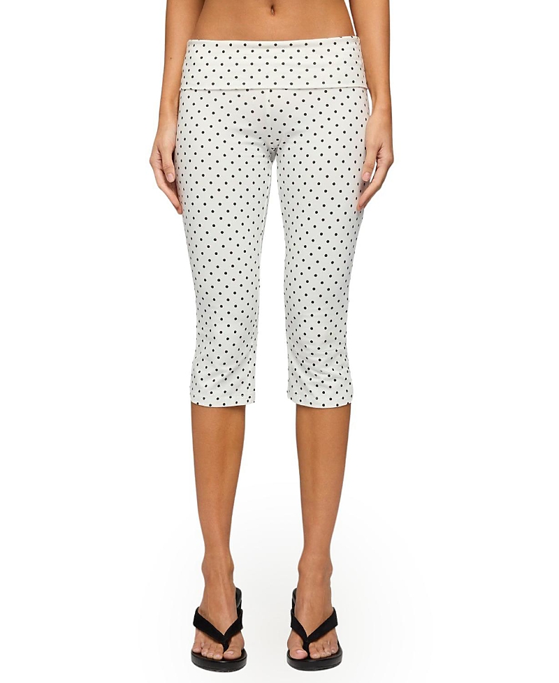 Edikted Eloisa Polka Dot Foldover Capri Pants