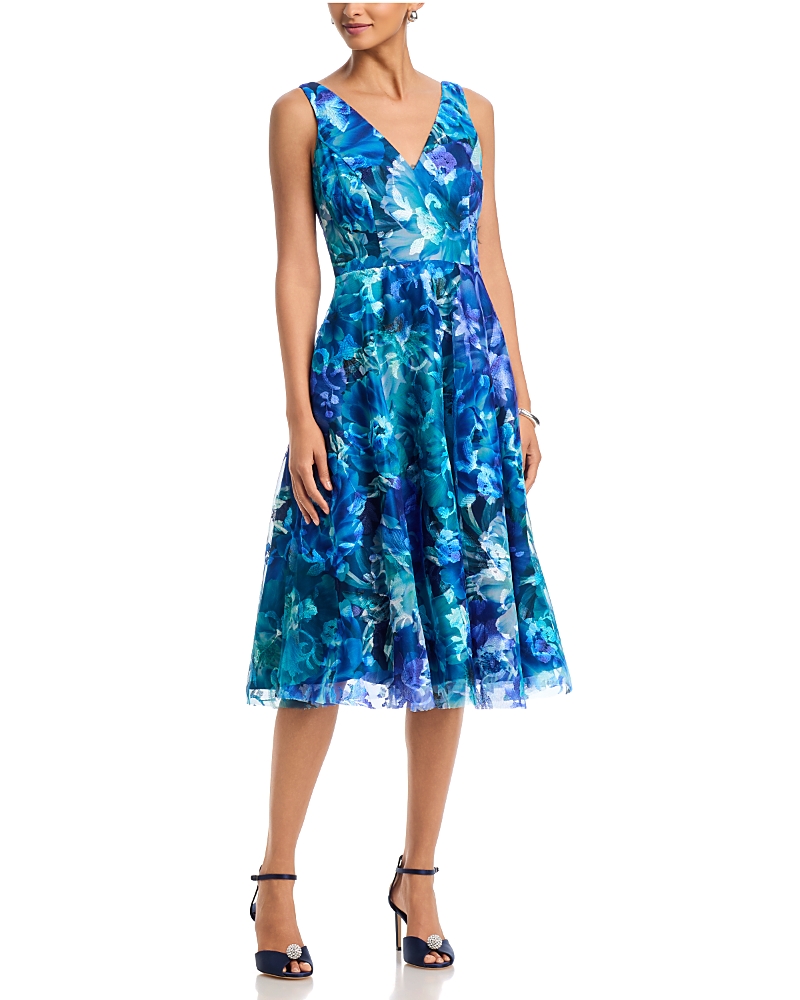 Eliza J Sleeveless V Neck Fit & Flare Mini Dress