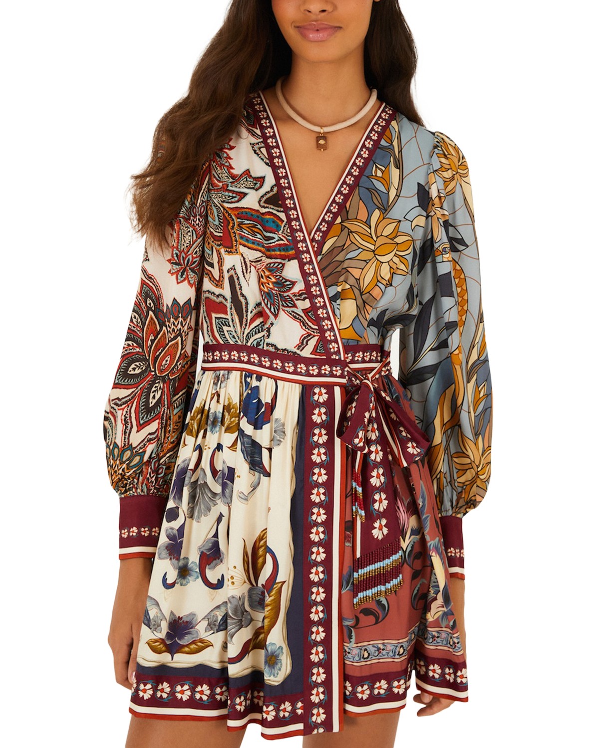 Stained Glass Wrap Mini Dress
