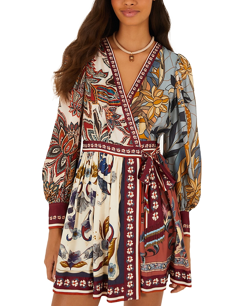 Farm Rio Stained Glass Wrap Mini Dress