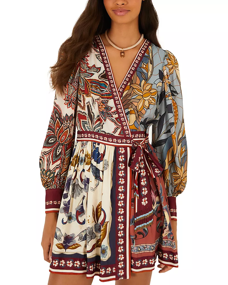 Farm Rio Stained Glass Wrap Mini Dress