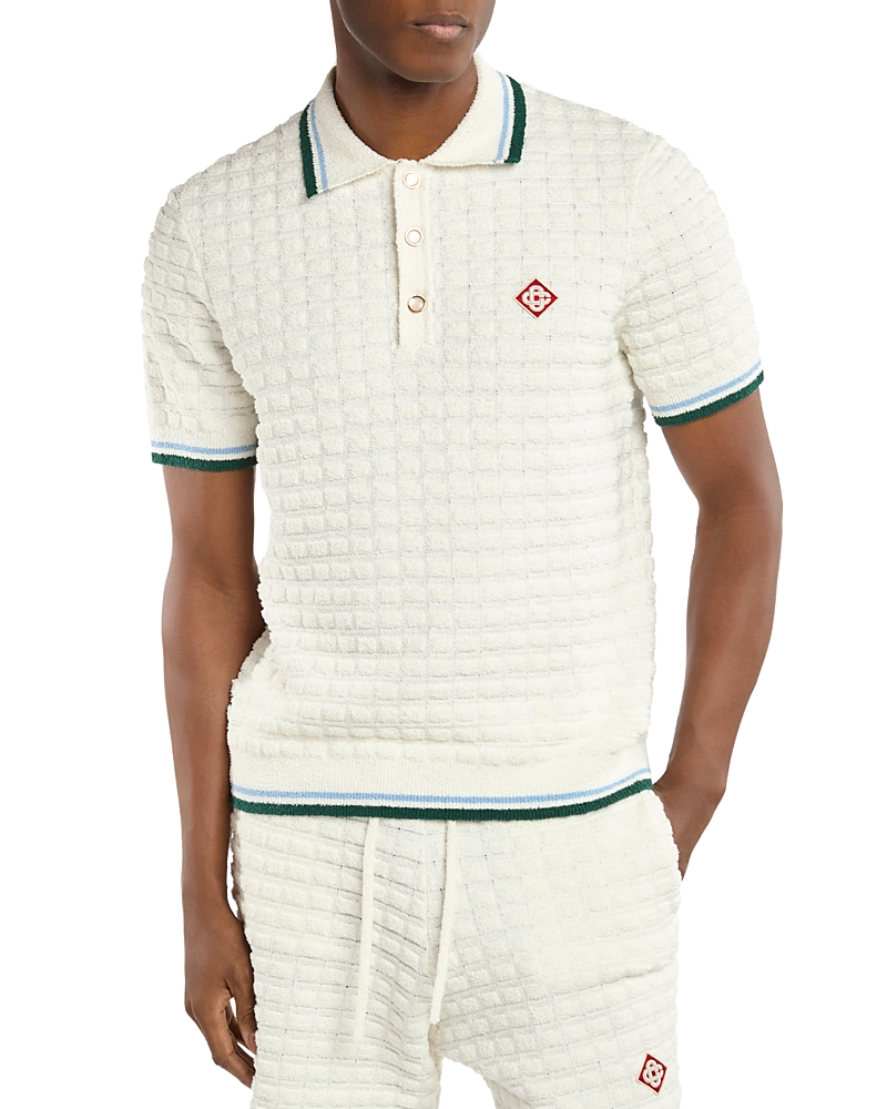 Casablanca Terry Towel Check Polo Shirt