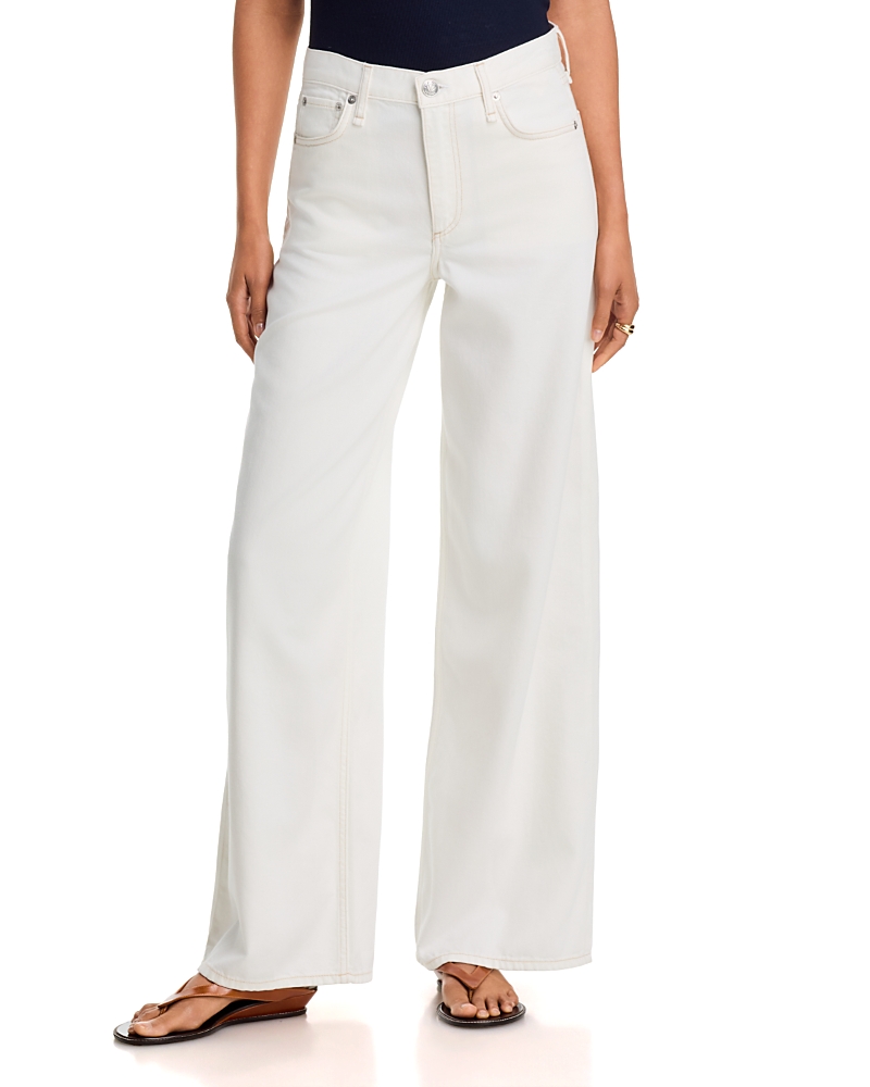 rag & bone Sofie Featherweight High Rise Full Wide Leg Jeans in White